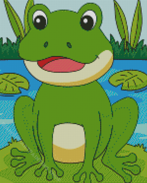 Frog Cartoon Animal Illustration Diamond Painting