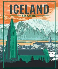 Iceland Reykjavik Poster Diamond Painting