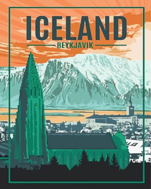 Iceland Reykjavik Poster Diamond Painting