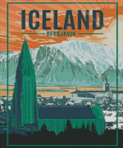 Iceland Reykjavik Poster Diamond Painting