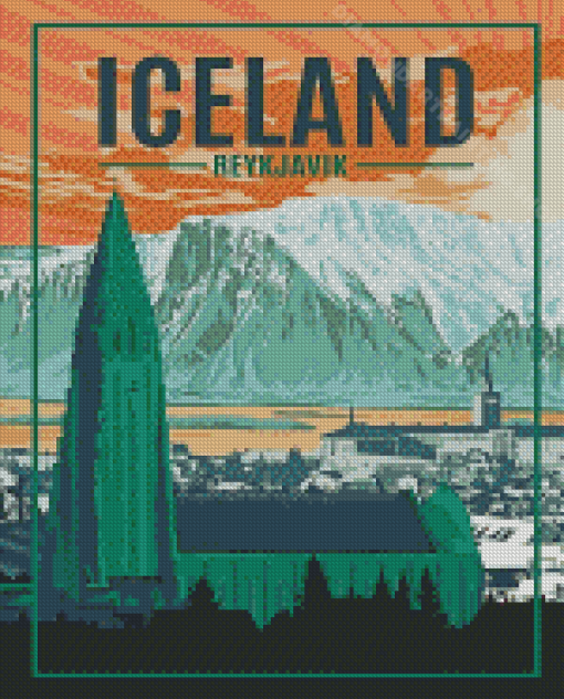 Iceland Reykjavik Poster Diamond Painting