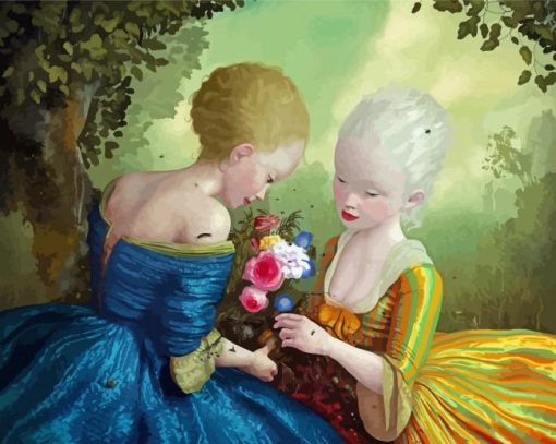 Ladies And Flowers Ray Caesar Diamond Painting