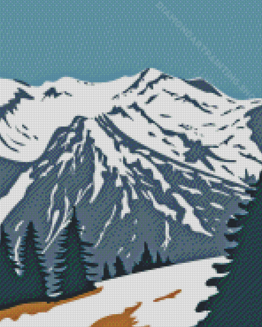 Olympic National Park With Summit Of Mount Olympus Poster Diamond Painting