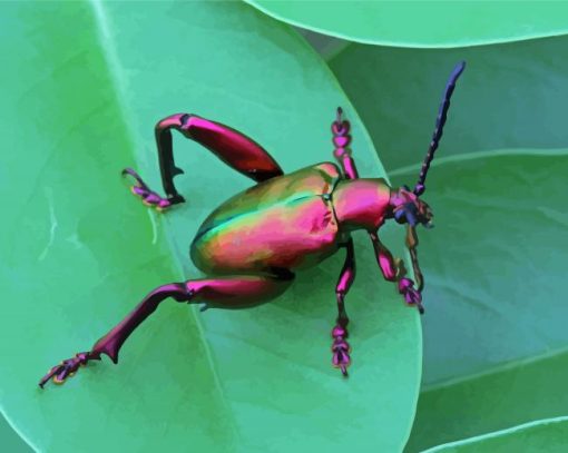 Pink Christmas Beetle Diamond Painting