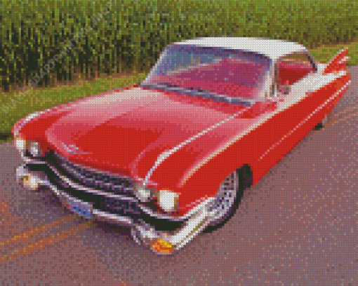 Red Cadillac Eldorado Diamond Painting