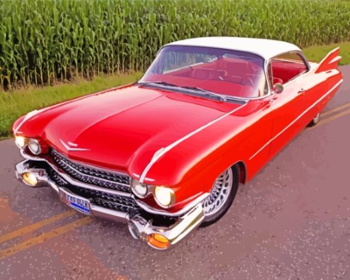 Red Cadillac Eldorado Diamond Painting