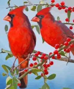 Red Cardinals Couple Diamond Painting