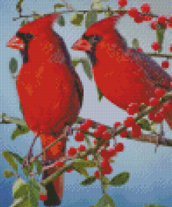 Red Cardinals Couple Diamond Painting