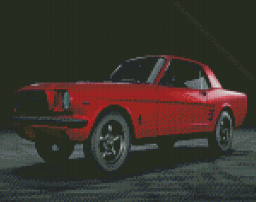 Red Ford Mustang 65 Diamond Painting