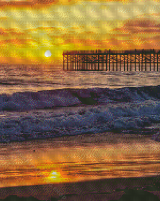 San Diego Beach Sunset Southern California Diamond Painting