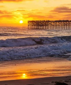 San Diego Beach Sunset Southern California Diamond Painting