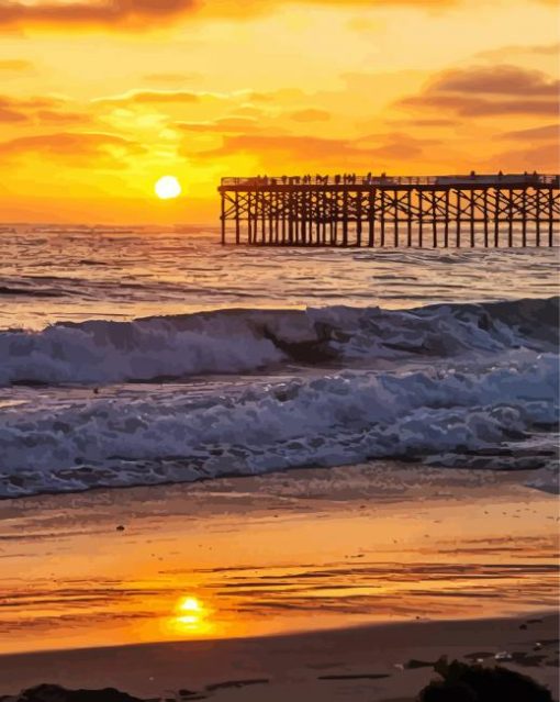 San Diego Beach Sunset Southern California Diamond Painting