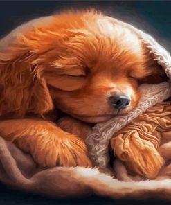 Sleepy Puppy Diamond Painting