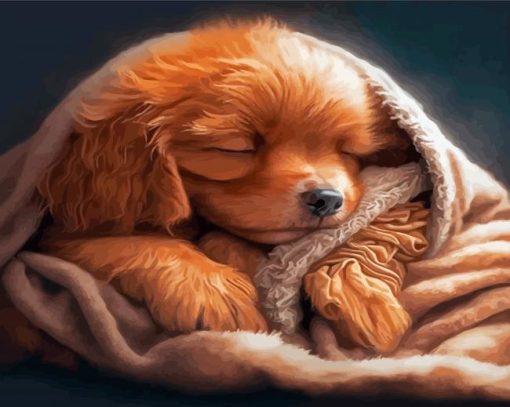 Sleepy Puppy Diamond Painting