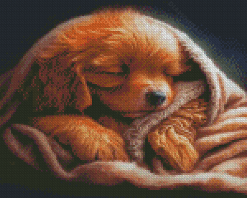 Sleepy Puppy Diamond Painting