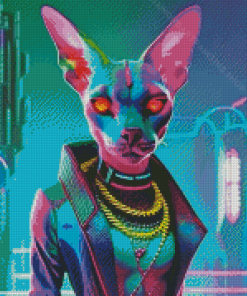 Sphynx Neon Animal Diamond Painting