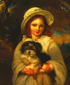 Vintage Lady With Dog Diamond Painting