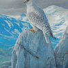 White Gyrfalcon Bird Diamond painting