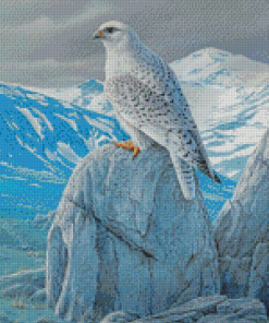 White Gyrfalcon Bird Diamond painting