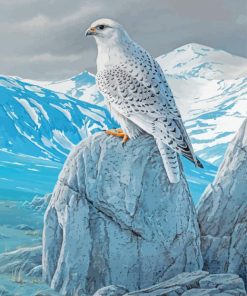 White Gyrfalcon Bird Diamond painting