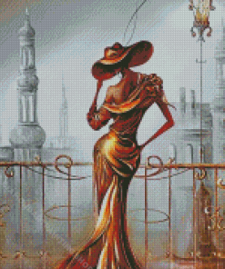 Woman In Gold Diamond Painting