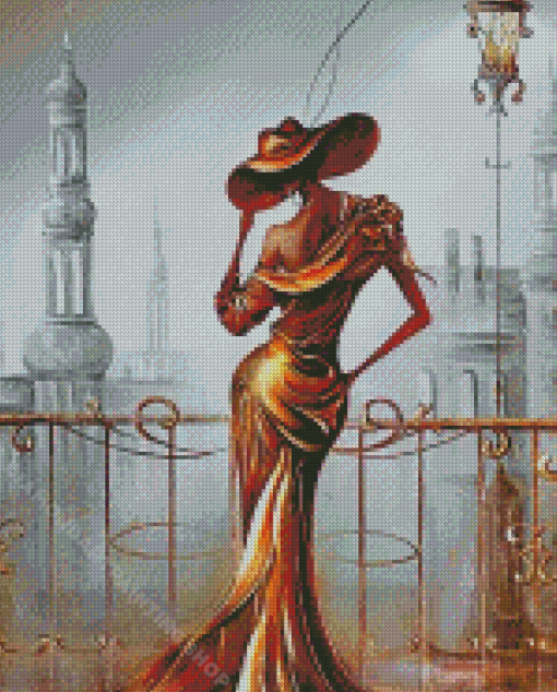 Woman In Gold Diamond Painting