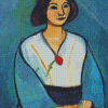 Woman In Green With A Carnation Diamond Painting