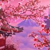 Anime Cherry Blossoms Mt Fuji Diamond Painting