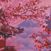 Anime Cherry Blossoms Mt Fuji Diamond Painting