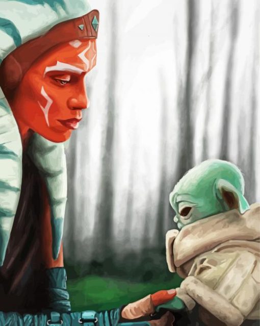 Ashoka And Baby Yoda Diamond Painting