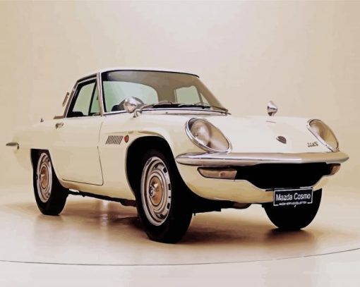 Beige Classic Mazda Car Diamond Painting