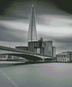 Black And White Shard Skycraper View Diamond Painting