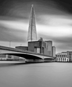 Black And White Shard Skycraper View Diamond Painting