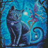 Black Cat And Fairy Diamond Painting