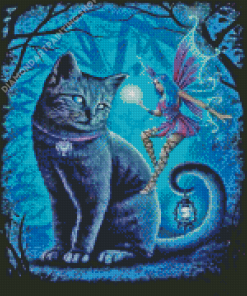 Black Cat And Fairy Diamond Painting