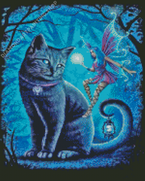 Black Cat And Fairy Diamond Painting