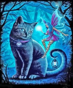 Black Cat And Fairy Diamond Painting