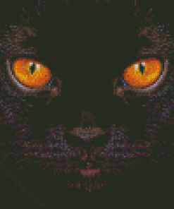 Black Cat With Yellow Eyes Diamond Painting