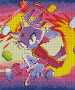 Blaze The Cat Diamond Painting