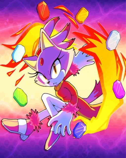 Blaze The Cat Diamond Painting