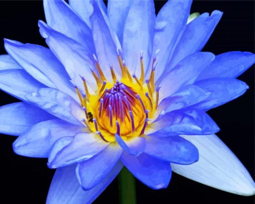 Blue Water Lily Diamond Painting