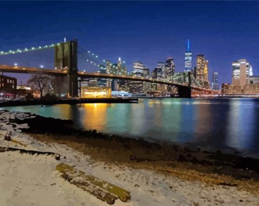 Brooklyn Bridge Pebble Beach New York Diamond Painting