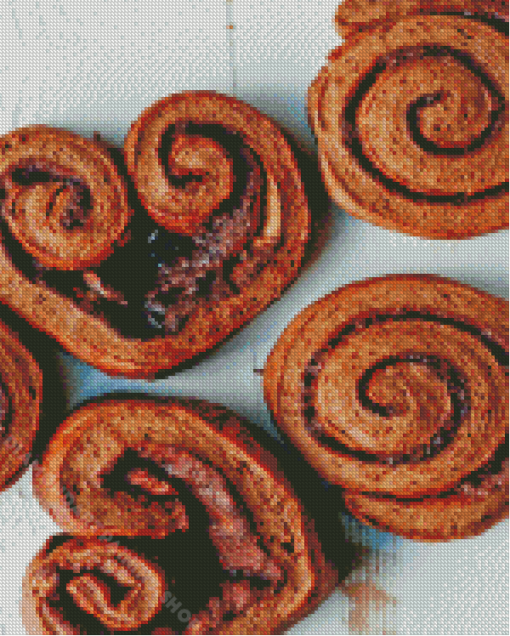 Brown Chocolate Cinnamon Buns Diamond Painting