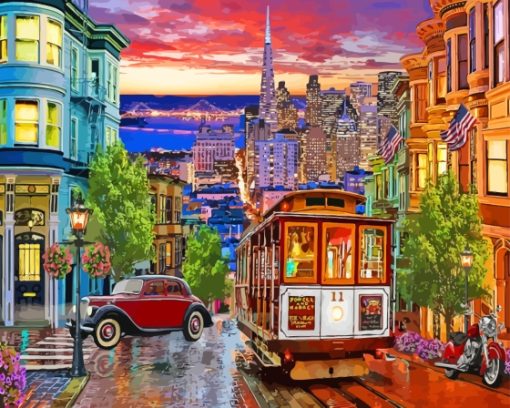 California San Francisco Tramway City Diamond Painting