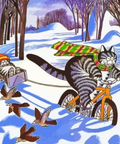 Cats On Bike Diamond Painting