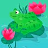 Cartoon Frog On Lily Pad Diamond Painting