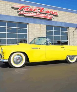 Classic Yellow Thunderbird Car Diamond Painting