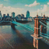 Covington Kentucky Roebling Bridge Diamond Painting