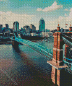 Covington Kentucky Roebling Bridge Diamond Painting