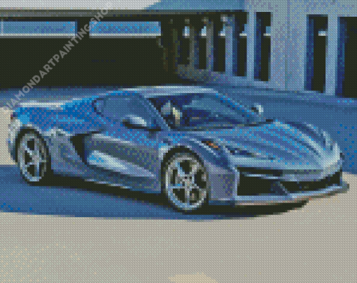 Dark Blue Corvette Diamond Painting